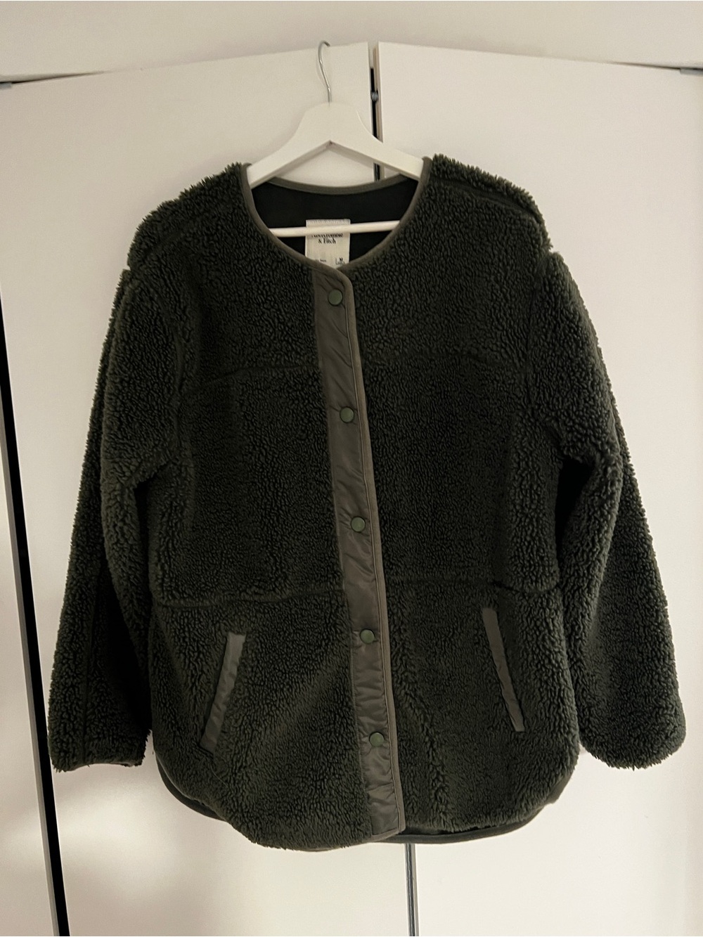 Abercrombie & Fitch Olive Green Sherpa Jacket